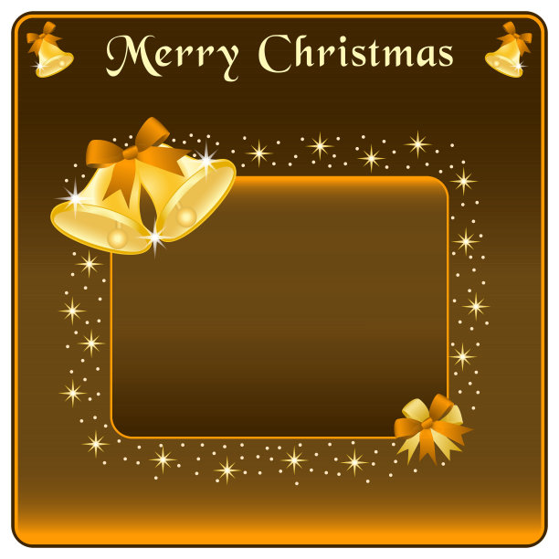 圣诞钟声，金色和蝴蝶结图片下载