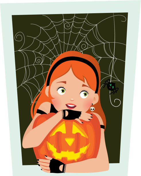 万圣节的南瓜女孩图片下载