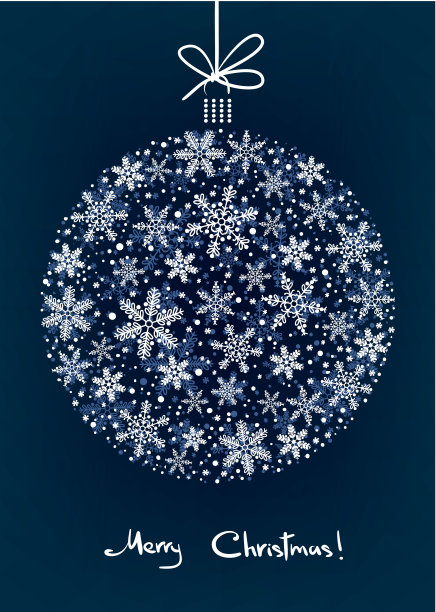 圣诞背景与白色雪花球图片下载