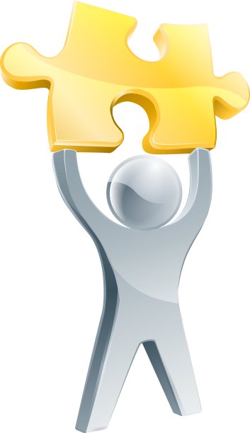 银拼图人概念图片下载