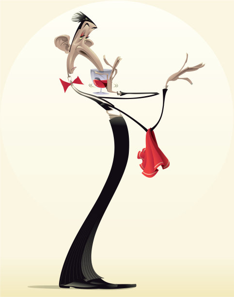 喝红酒的服务员很有趣。图片下载