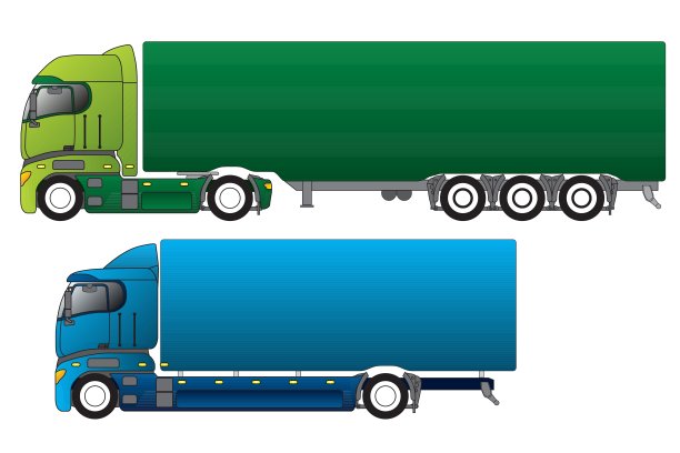 装载不同货物的欧洲卡车图片下载