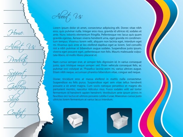 撕裂网页模板图片下载