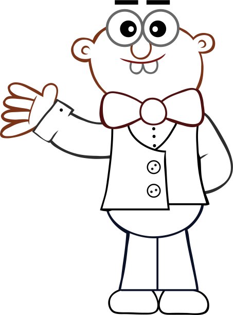 服务员挥舞着卡通图片下载