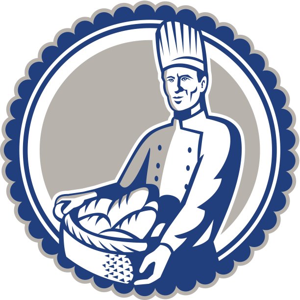 面包师拿着篮子面包图片下载