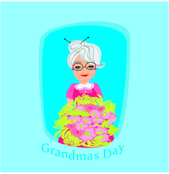 年长的女人拿着一束花图片下载