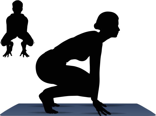 矢量插图的瑜伽姿势在瑜伽垫图片下载