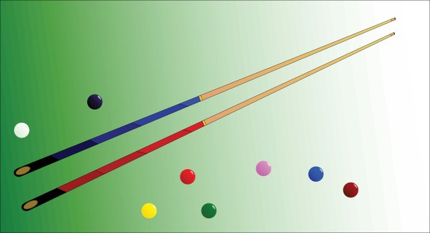 斯诺克球杆和球图片下载