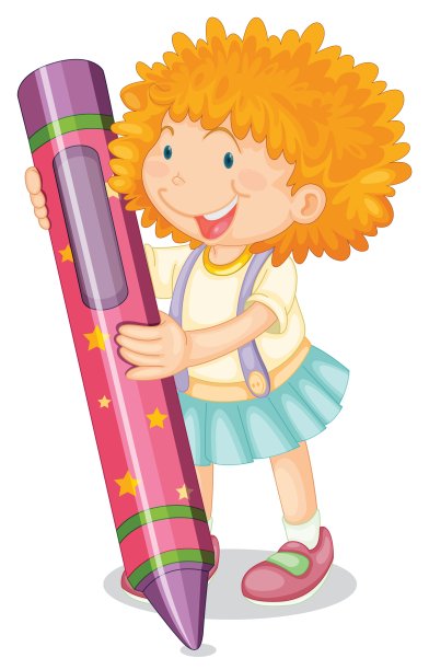 一个拿着铅笔的女孩图片下载