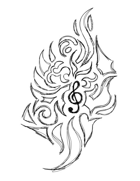 小提琴琴键纹身图片下载