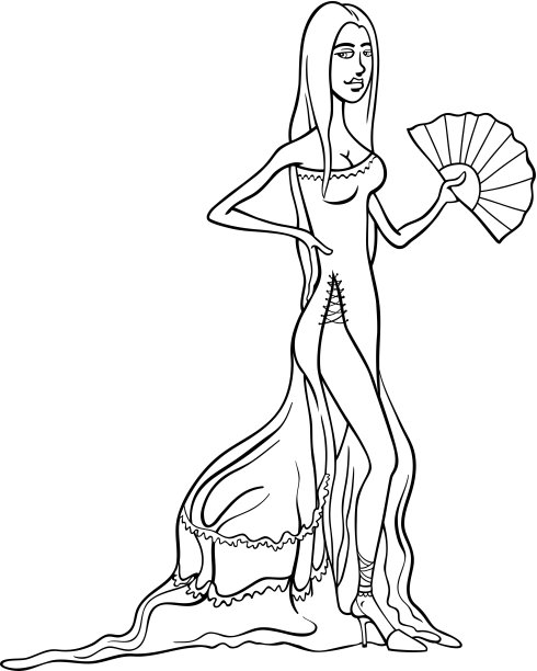 美丽的拉丁女人穿着卡通服装图片下载