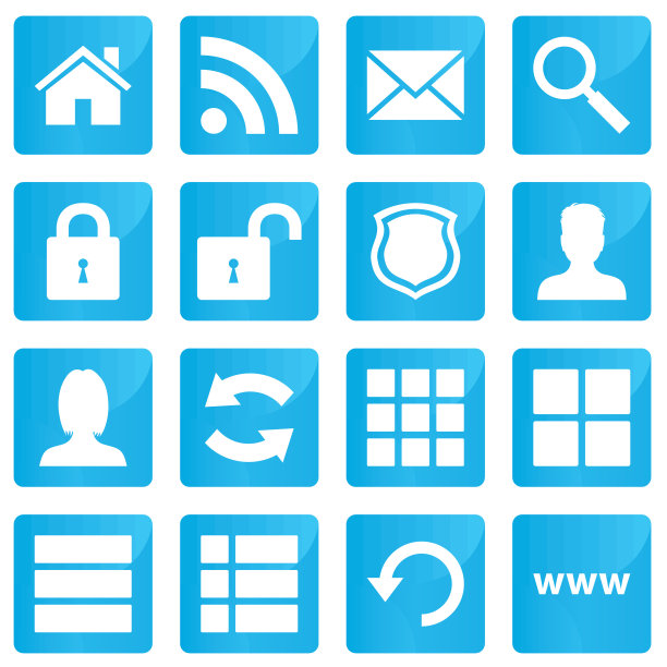 商业，电子商务，网络和购物图标设置在现代风格图片下载