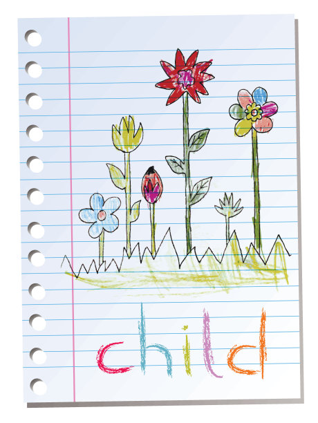 一张有儿童插图的纸图片下载