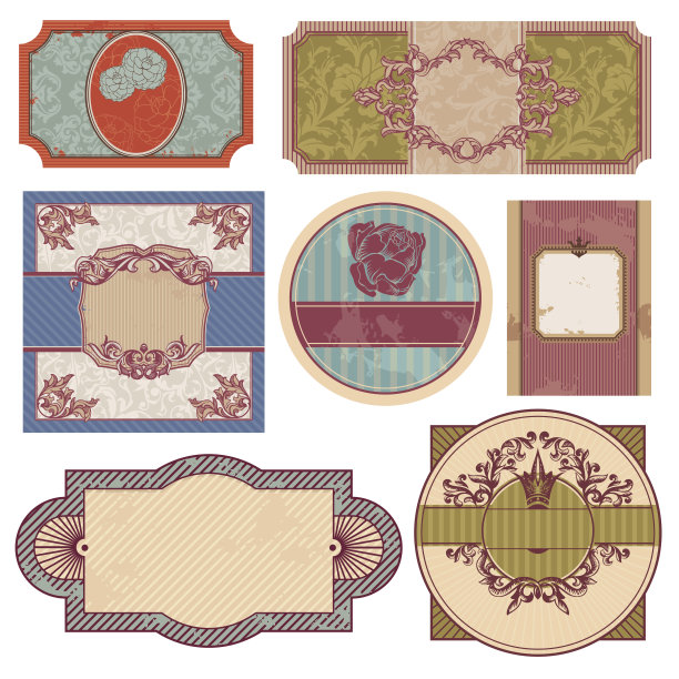 一套复古标签图片下载