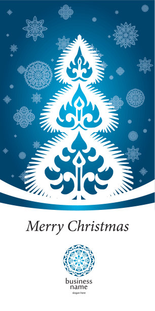 蓝色蕾丝向量图像冬天的树图片下载