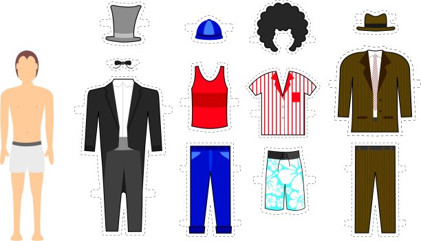 男性化妆/互换的外表-服装图片下载