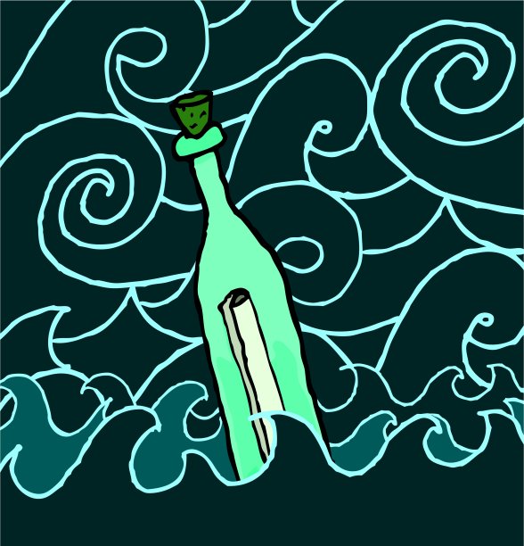 短信在瓶中漂流夜海图片下载