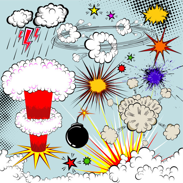 矢量漫画书爆炸元素为您的设计图片下载