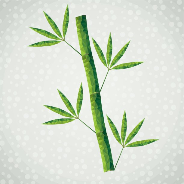 矢量绿竹枝做成的三角形图片下载