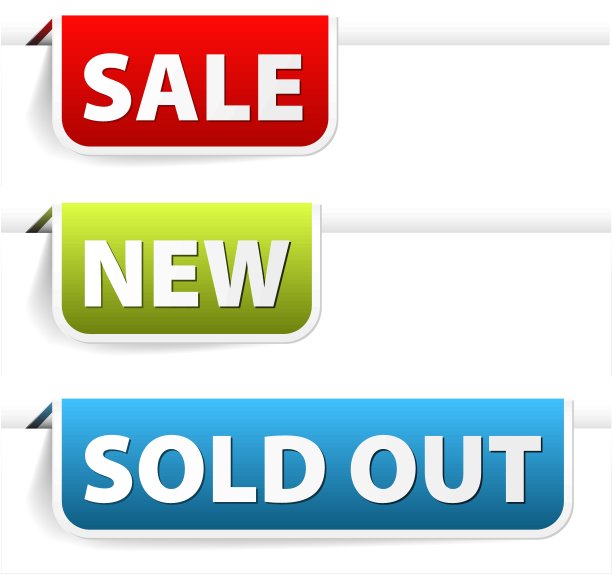 商店物品的彩色纸标签图片下载