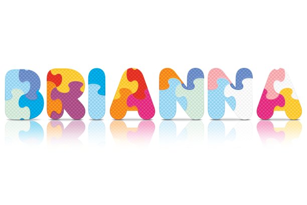 向量BRIANNA写的字母拼图图片下载