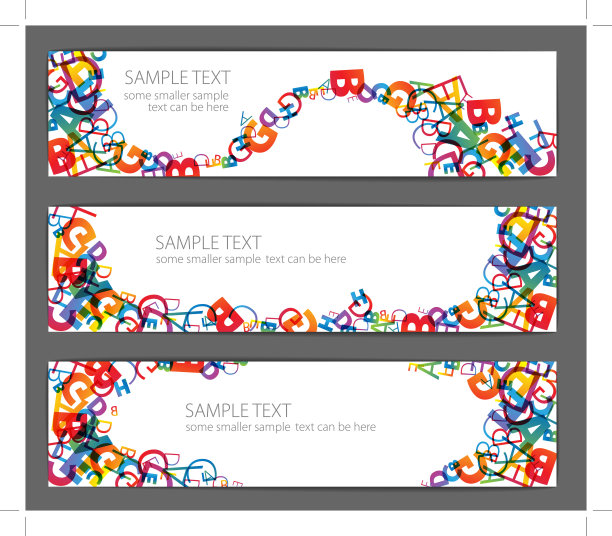 彩色的彩虹数字横幅图片下载