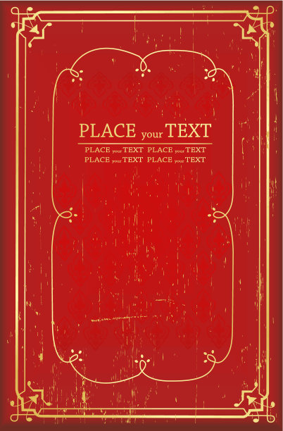 复古元素的框架或书籍封面，卡片向量图片下载
