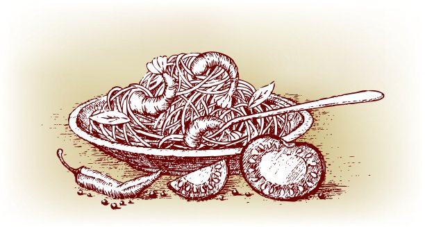 手绘番茄意大利面图片下载