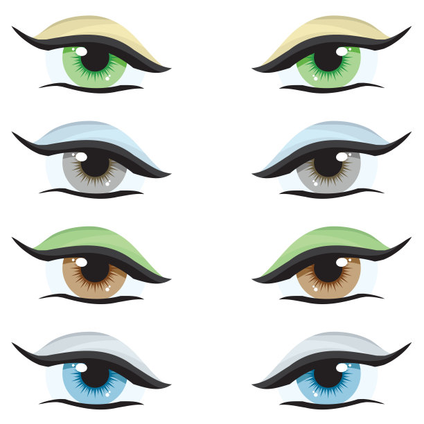 向量集。不同颜色的眼睛图片下载