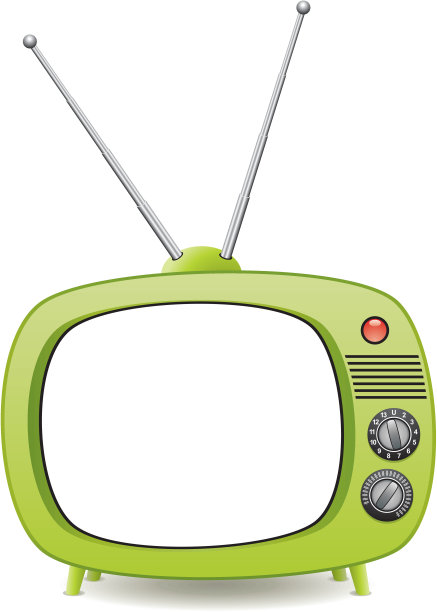 向量绿色复古电视图片下载