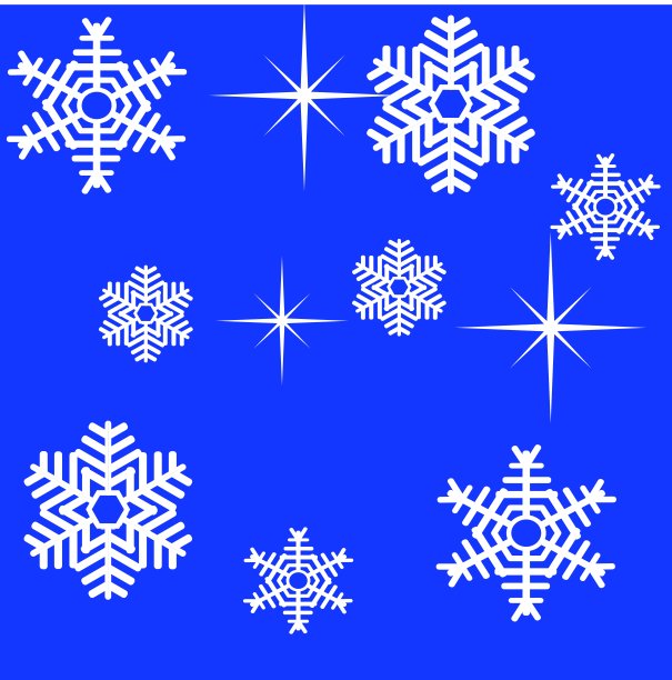 雪花冬天设置矢量插图图片下载