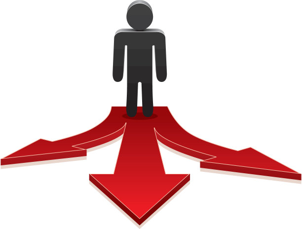 矢量人在十字路口做出选择图片下载