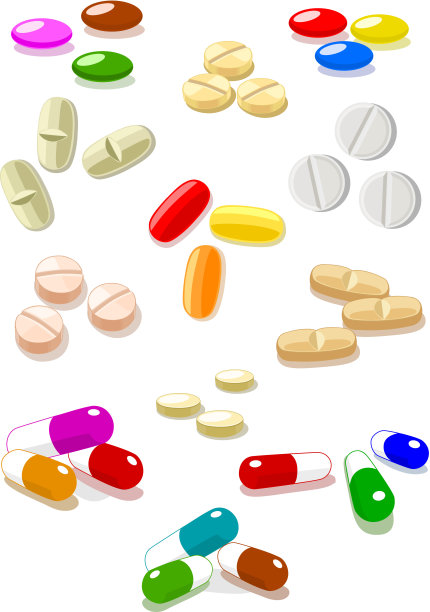 白色背景上的矢量药丸图片下载