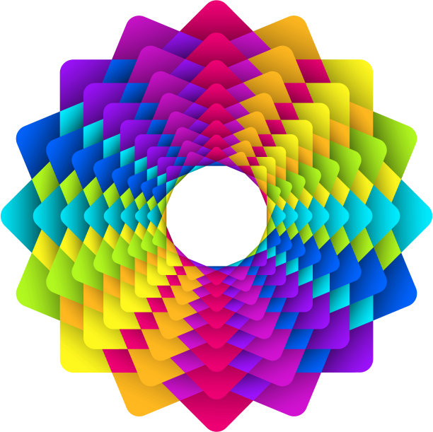 彩虹花朵标志图片下载