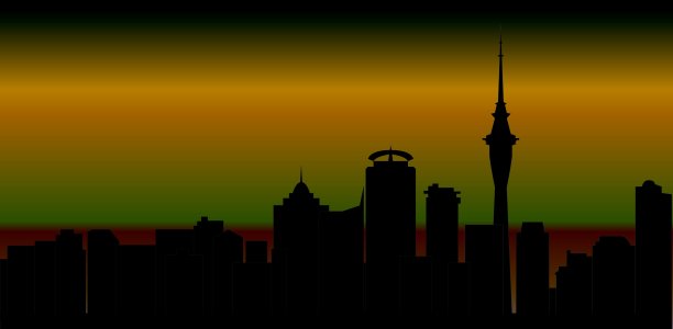 奥克兰天际线晚上图片下载