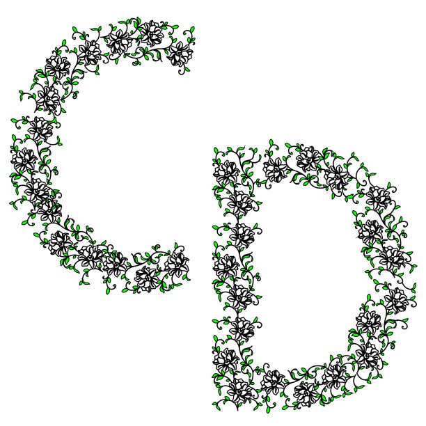 手绘装饰字母。字母CD图片下载