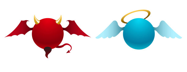 矢量恶魔和天使图标图片下载