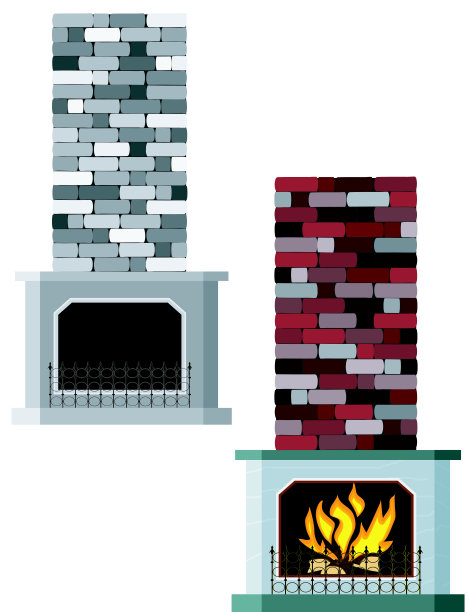 壁炉的矢量图图片下载