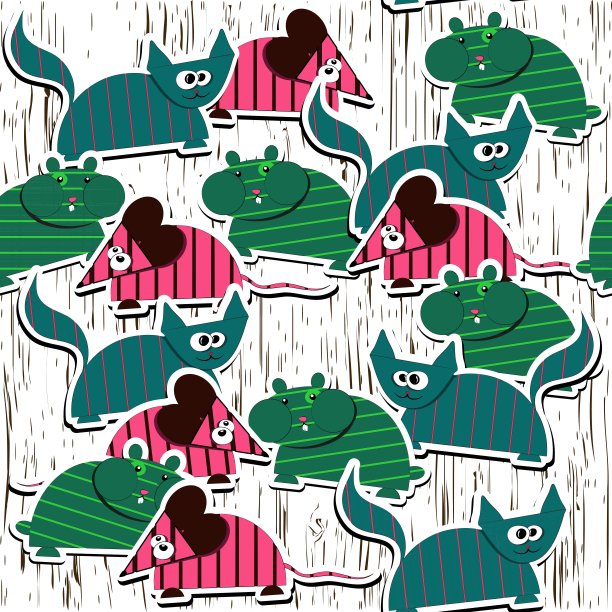 白色无缝纹理与宠物图片下载