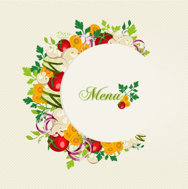 素食菜单插图图片下载