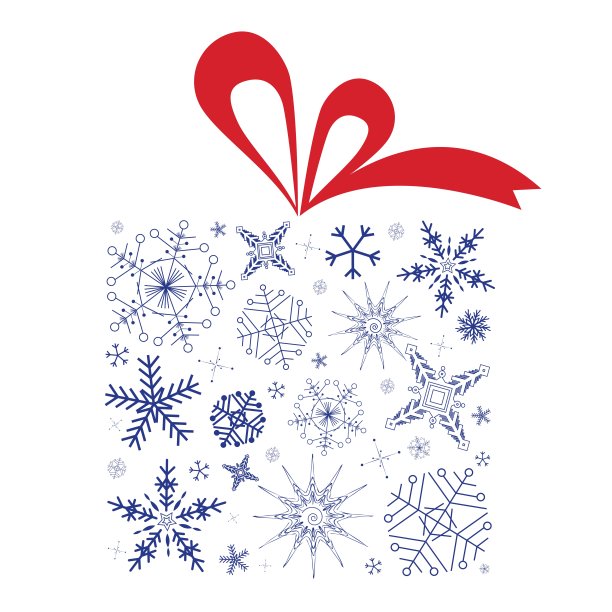 装有雪花的圣诞礼盒图片下载