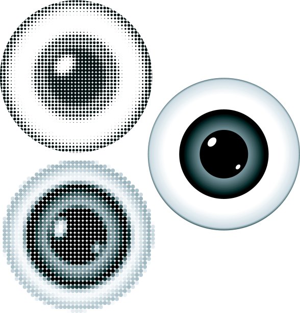 带有瞳孔的程式化眼球的矢量插图图片下载