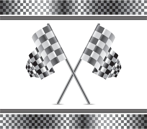 矢量赛车背景和旗帜图片下载