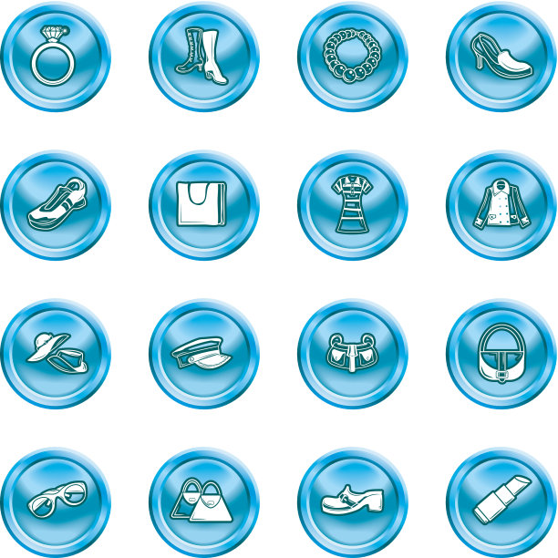 一套时尚，衣服和配件图标图片下载