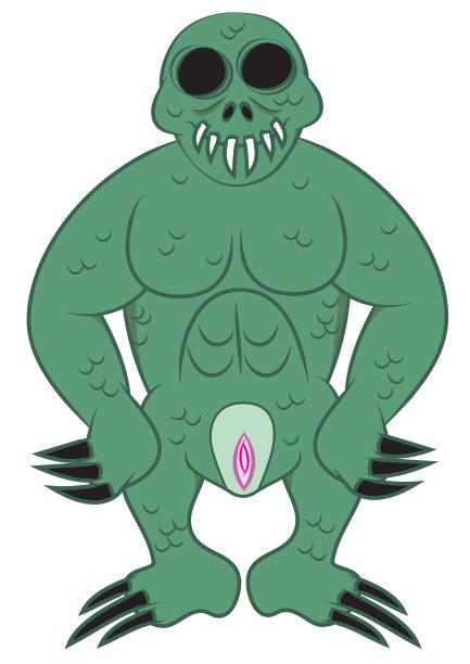 冷血有鳞的绿色怪物图片下载