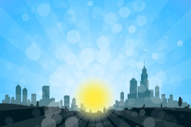 自然景观与城市剪影图片下载