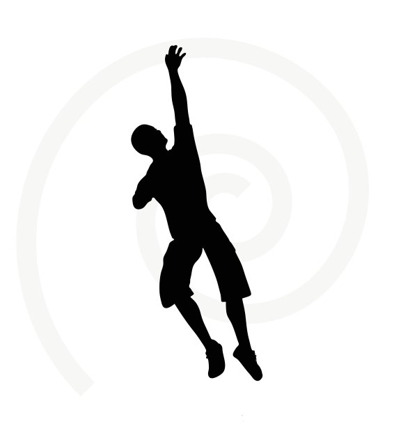 白色背景上孤立的男子剪影图片下载