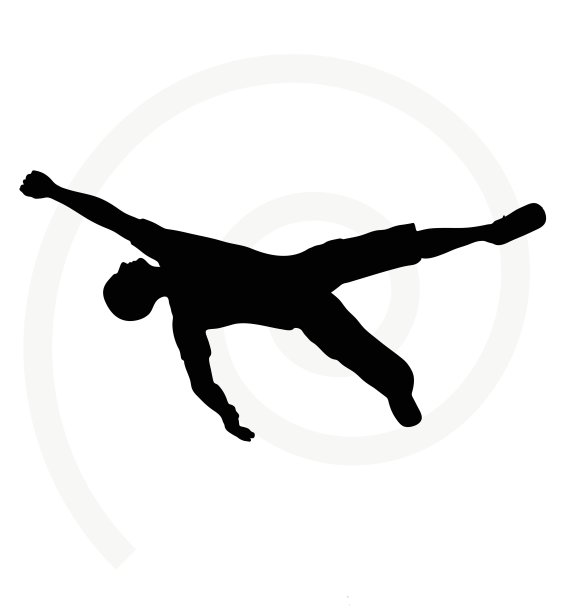 白色背景上孤立的男子剪影图片下载