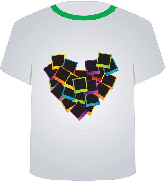 T恤衫模板-心图片下载