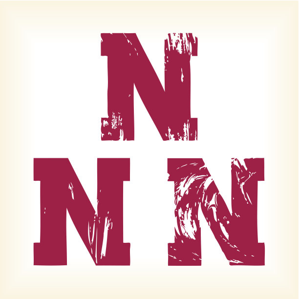 Grunge向量N字母-向量类型字母表-埃及衬线字体图片下载